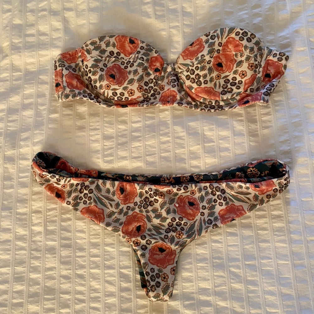 Beach Riot Reversible floral bikini